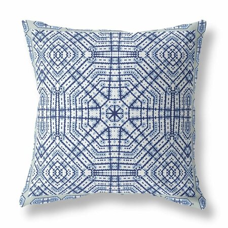 PALACEDESIGNS 26 in. Geostar Indoor & Outdoor Throw Pillow Navy White & Black PA3095924